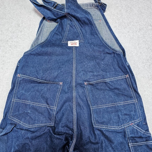 Round House Bib Overalls Mens 32 X 32 Denim Pockets Carpenter Workwear Utility - Picture 9 of 13